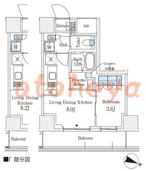 楽器ピアノ可相談 の 賃貸物件 1LDK 13万円の図面１