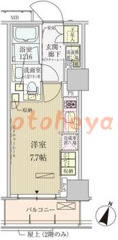 楽器ピアノ可相談 の 賃貸物件 1R 15.9万円の図面１