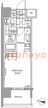 楽器ピアノ可相談 の 賃貸物件 1R 15万円の図面１