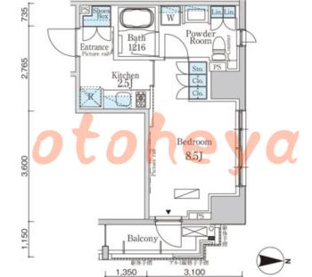楽器ピアノ可相談 の 賃貸物件 1K 15万円の図面１