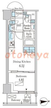 楽器ピアノ可相談 の 賃貸物件 1DK 13.6万円の図面１