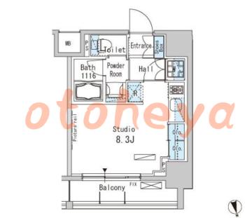 楽器ピアノ可相談 の 賃貸物件 1R 11.9万円の図面１