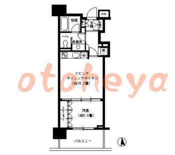 楽器ピアノ可相談 の 賃貸物件 1LDK 19.3万円の図面１