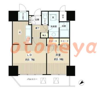 楽器ピアノ可相談 の 賃貸物件 1LDK 20.5万円の図面１