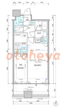 楽器ピアノ可相談 の 賃貸物件 1LDK 29.6万円の図面１