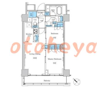 楽器ピアノ可相談 の 賃貸物件 2LDK 22万円の図面１