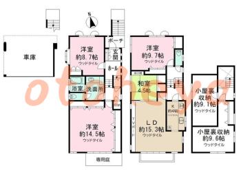 楽器ピアノ可相談 の 賃貸物件 4LDK 45万円の図面１