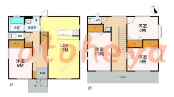 楽器ピアノ可相談 の 賃貸物件 4LDK 14.5万円の図面１