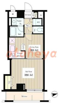 楽器ピアノ可相談 の 賃貸物件 1DK 11.3万円の図面１