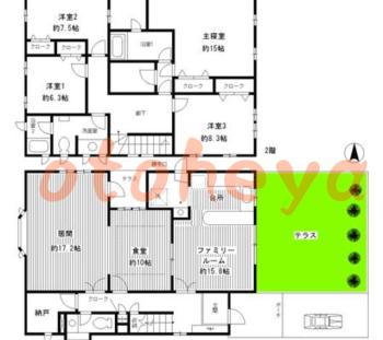 楽器ピアノ可相談 の 賃貸物件 4LDK 40万円の図面１