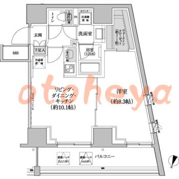 楽器ピアノ可相談 の 賃貸物件 1LDK 20.2万円の図面１