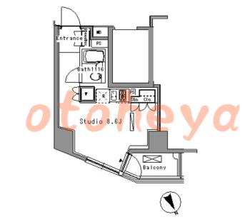 楽器ピアノ可相談 の 賃貸物件 1R 9万円の図面１