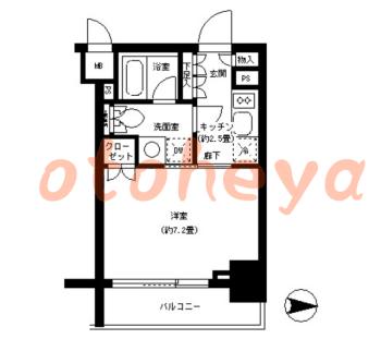 楽器ピアノ可相談 の 賃貸物件 1K 12.3万円の図面１