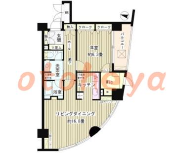 楽器ピアノ可相談 の 賃貸物件 1LDK 21.5万円の図面１