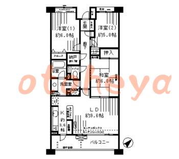 楽器ピアノ可相談 の 賃貸物件 3LDK 17.2万円の図面１