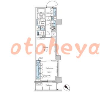 楽器ピアノ可相談 の 賃貸物件 1DK 27万円の図面１