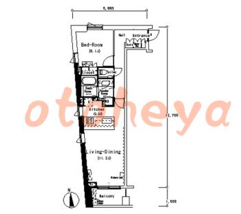 楽器ピアノ可相談 の 賃貸物件 1LDK 33.1万円の図面１