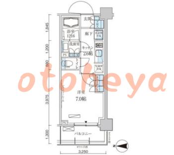 楽器ピアノ可相談 の 賃貸物件 1K 11.4万円の図面１