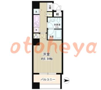 楽器ピアノ可相談 の 賃貸物件 1K 11万円の図面１