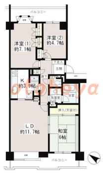 楽器ピアノ可相談 の 賃貸物件 3LDK 23.5万円の図面１