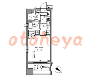 楽器ピアノ可相談 の 賃貸物件 1K 9.9万円の図面１