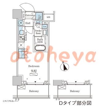 楽器ピアノ可相談 の 賃貸物件 1R 13.3万円の図面１