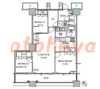 楽器ピアノ可相談 の 賃貸物件 3LDK 31.9万円の図面１