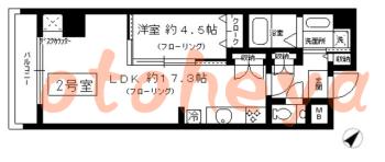 楽器ピアノ可相談 の 賃貸物件 1LDK 17.8万円の図面１