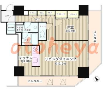 楽器ピアノ可相談 の 賃貸物件 1LDK 22.8万円の図面１