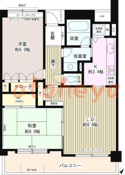 楽器ピアノ可相談 の 賃貸物件 2LDK 13.8万円の図面１