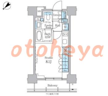楽器ピアノ可相談 の 賃貸物件 1R 11万円の図面１