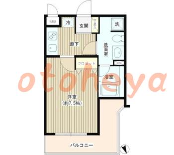 楽器ピアノ可相談 の 賃貸物件 1K 10.7万円の図面１