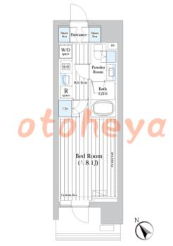 楽器ピアノ可相談 の 賃貸物件 1K 15.5万円の図面１