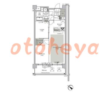 楽器ピアノ可相談 の 賃貸物件 1SLDK 19.4万円の図面１