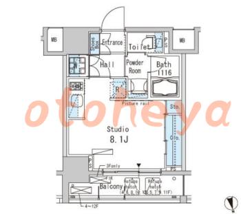 楽器ピアノ可相談 の 賃貸物件 1R 12万円の図面１