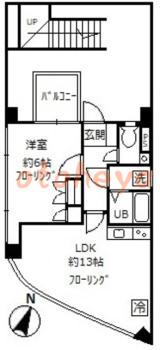 楽器ピアノ可相談 の 賃貸物件 1LDK 13.5万円の図面１