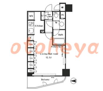 楽器ピアノ可相談 の 賃貸物件 1R 14.6万円の図面１