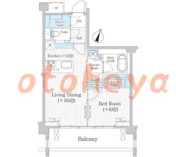 楽器ピアノ可相談 の 賃貸物件 1LDK 29.7万円の図面１