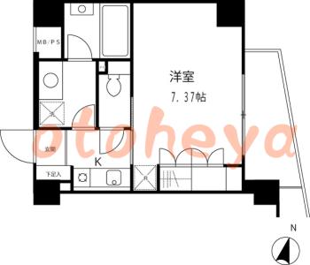 楽器ピアノ可相談 の 賃貸物件 1K 8.8万円の図面１