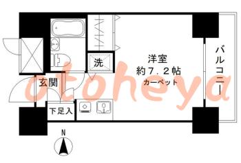 楽器ピアノ可相談 の 賃貸物件 1R 6.1万円の図面１
