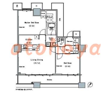 楽器ピアノ可相談 の 賃貸物件 2LDK 32.1万円の図面１