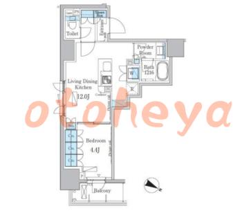 楽器ピアノ可相談 の 賃貸物件 1LDK 22.7万円の図面１