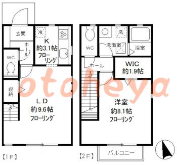 楽器ピアノ可相談 の 賃貸物件 1LDK 12万円の図面１