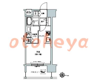 楽器ピアノ可相談 の 賃貸物件 1K 11.3万円の図面１