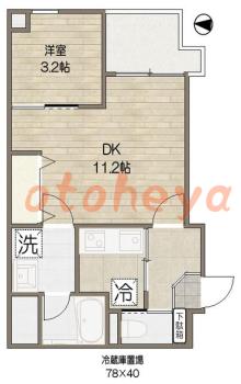 楽器ピアノ可相談 の 賃貸物件 1DK 18万円の図面１