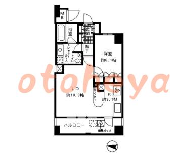 楽器ピアノ可相談 の 賃貸物件 1LDK 23.2万円の図面１