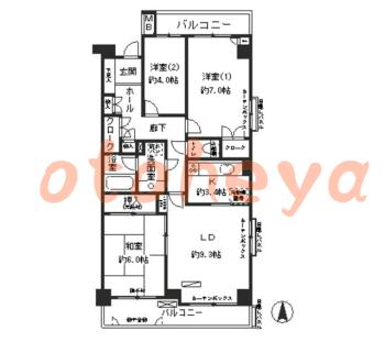 楽器ピアノ可相談 の 賃貸物件 3LDK 15.3万円の図面１