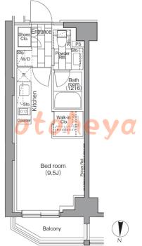 楽器ピアノ可相談 の 賃貸物件 1R 11万円の図面１