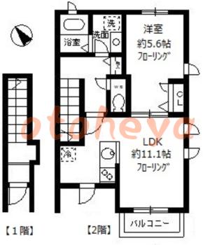 楽器ピアノ可相談 の 賃貸物件 1LDK 16万円の図面１