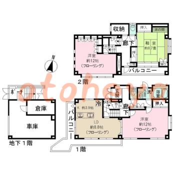 楽器ピアノ可相談 の 賃貸物件 3LDK 24万円の図面１